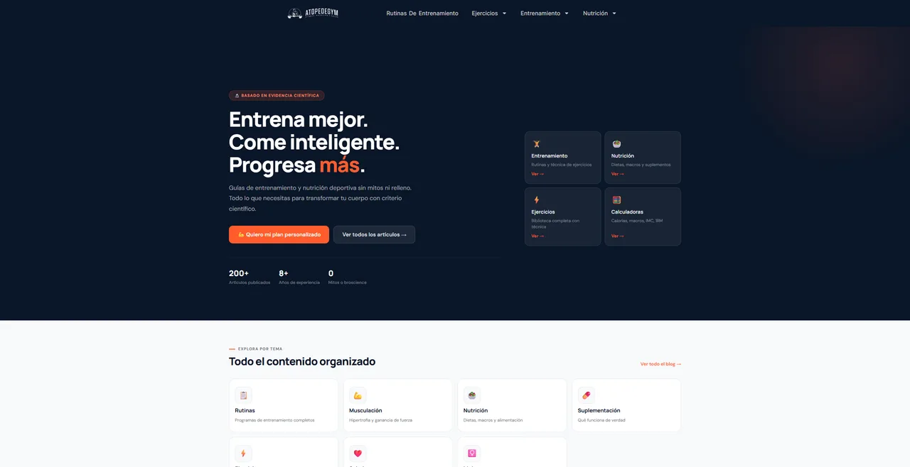 AtopeDeGym, fitness y nutrición deportiva