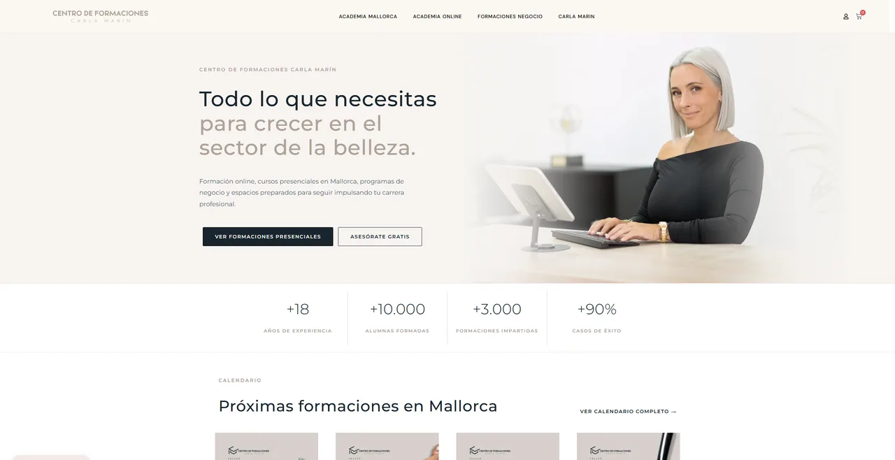 Web del Centro de Formaciones Carla Marín