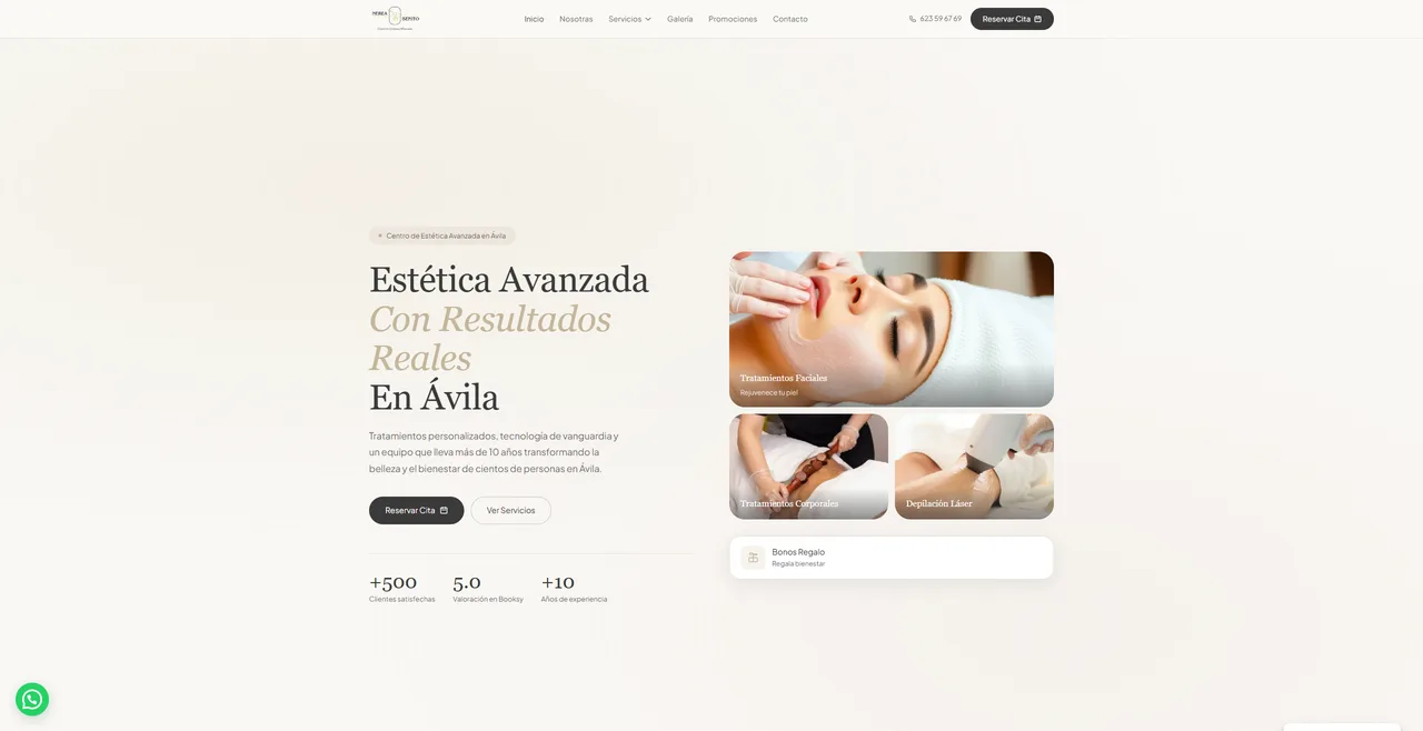 Web de Nerea Benito, centro de estética avanzada en Ávila